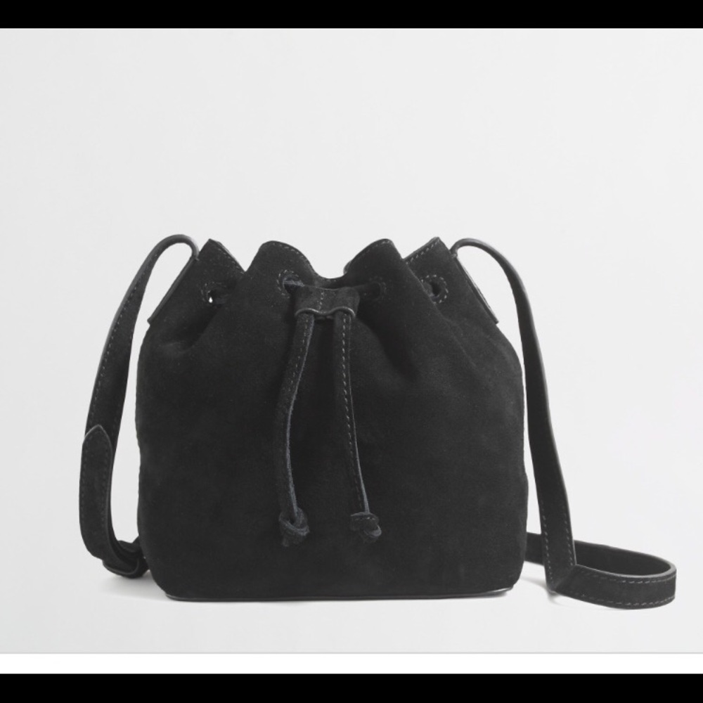 J.Crew Factory Black Suede Bucket Bag